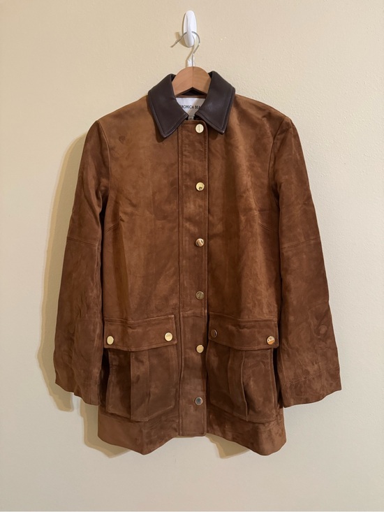 Veronica Beard Jackets & Blazers - Veronica Beard New Suz Suede Dickey Chore Coat Jacket Whisky Small